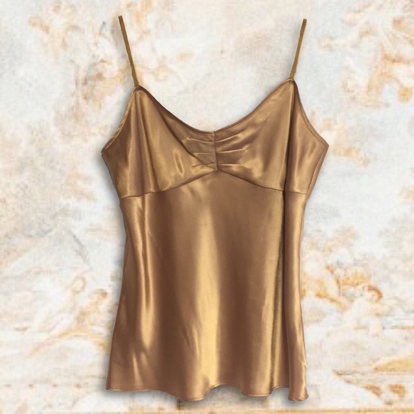 Apostrophe Tops - • Anthropology • satin gold cami